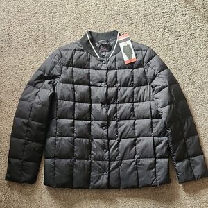 Trina Turk Black and Cream Puffer Jacket